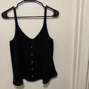 Forever 21 Black Button-Front V-Neck Camisole Top